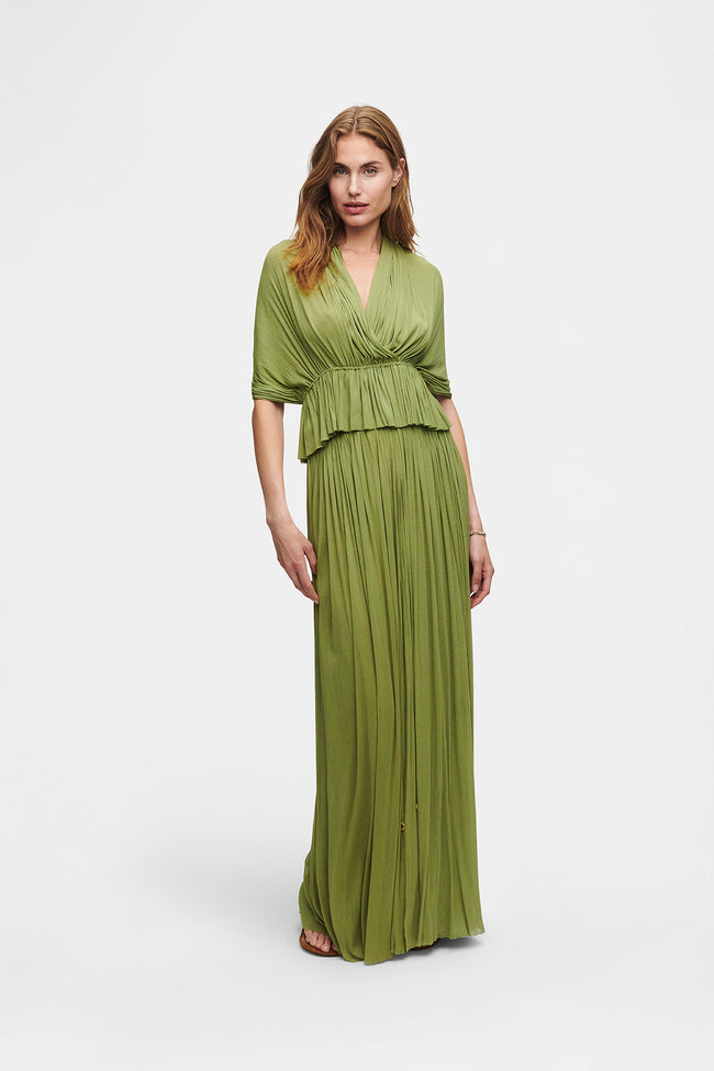 Green Silk Skirt & Top Set