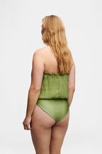 Green Bandeau Silk Swimsuit