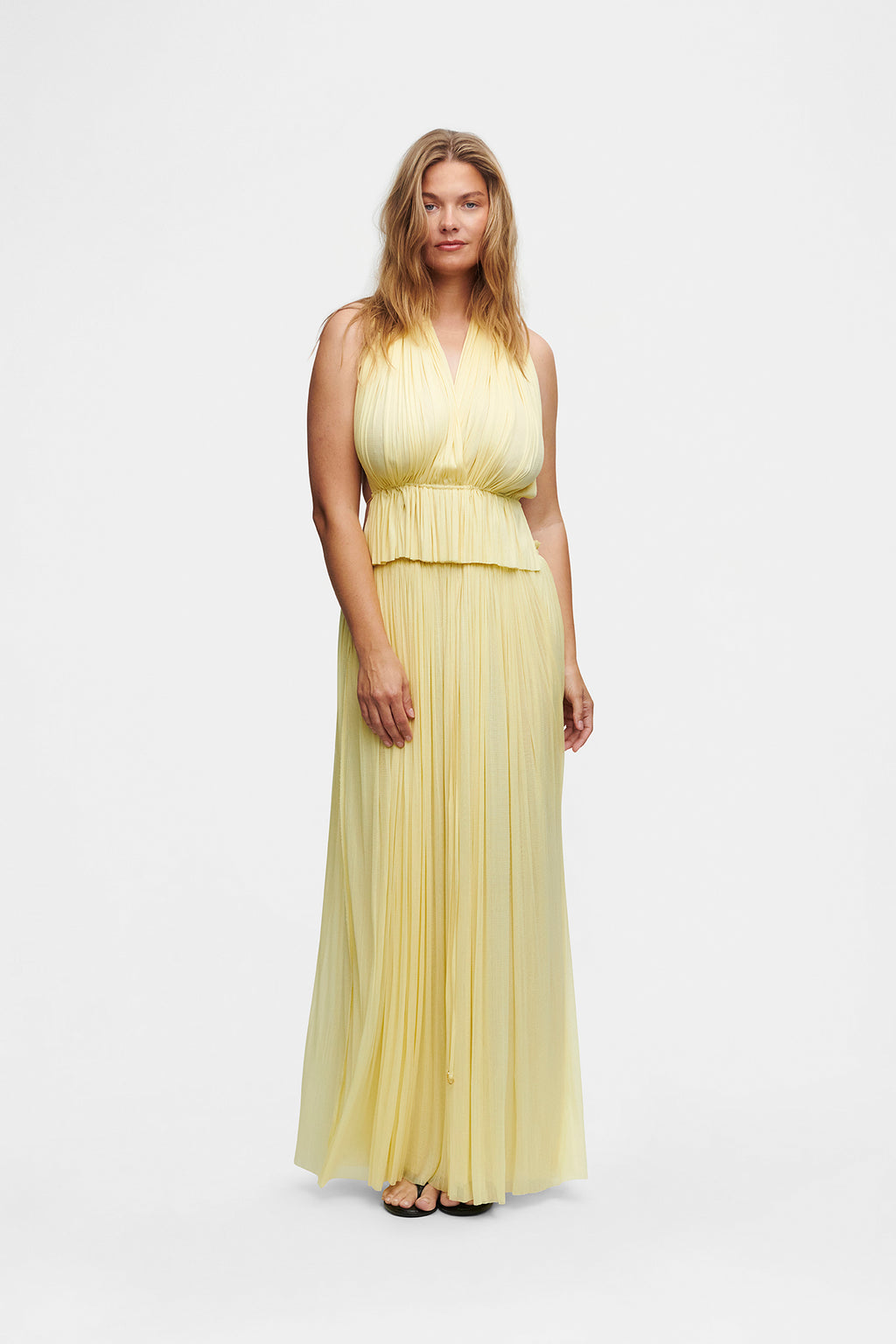 Yellow Silk Tulle Top & Skirt