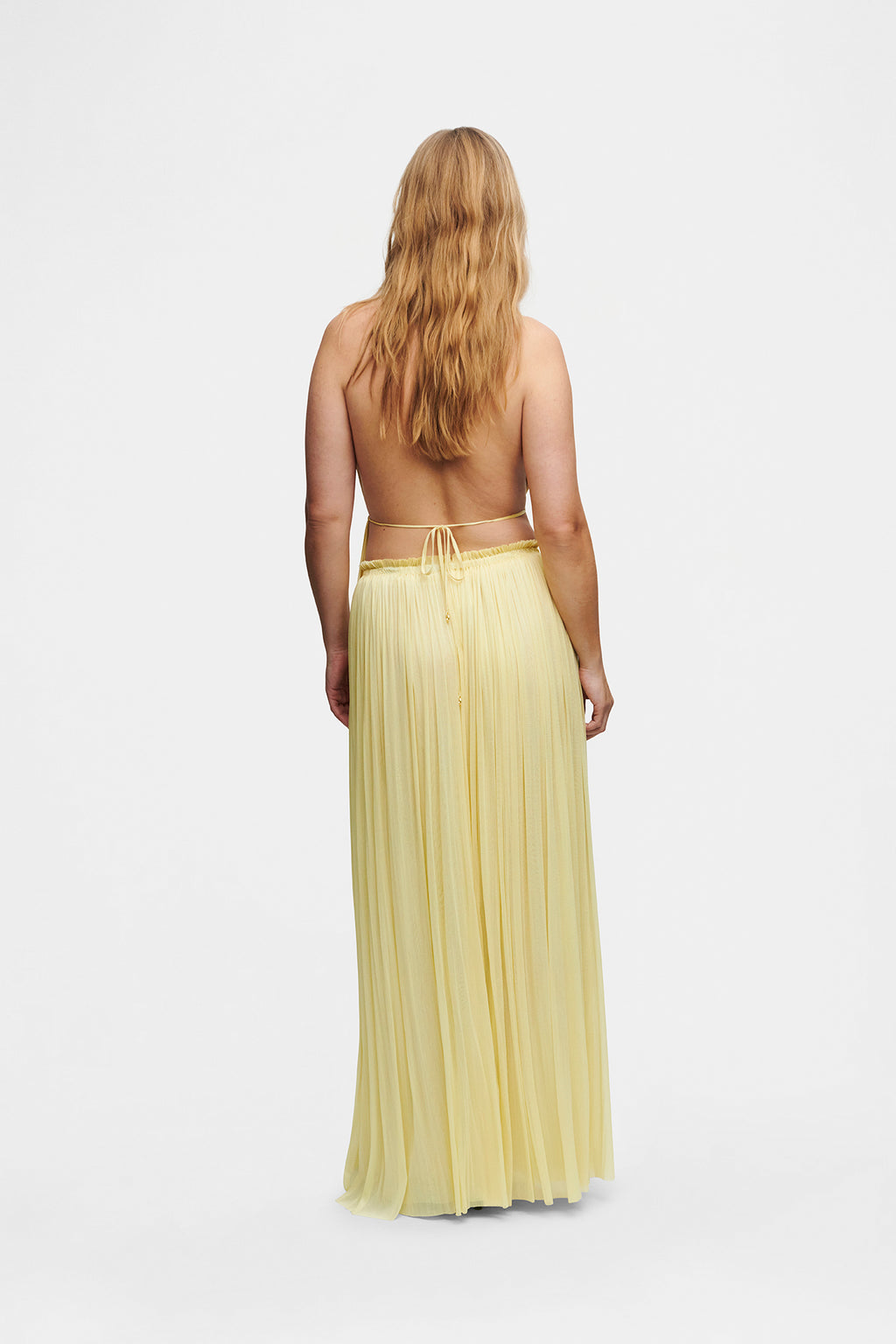 Yellow Silk Tulle Top & Skirt
