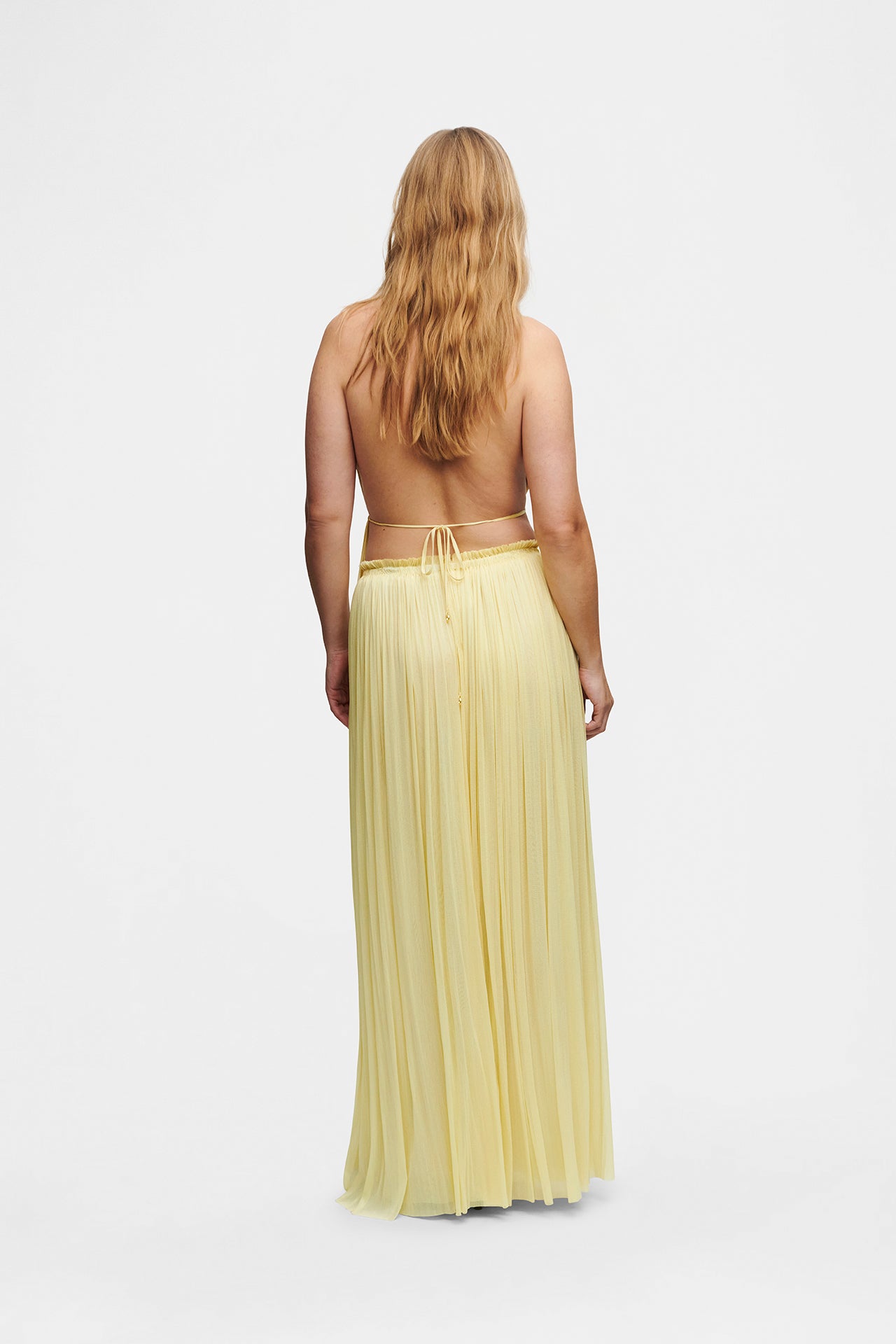 Yellow Silk Tulle Top & Skirt