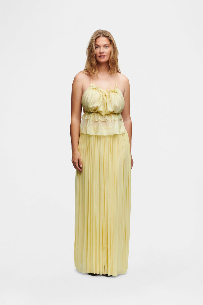 Yellow String Silk Top