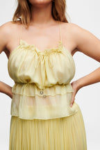 Yellow String Silk Top