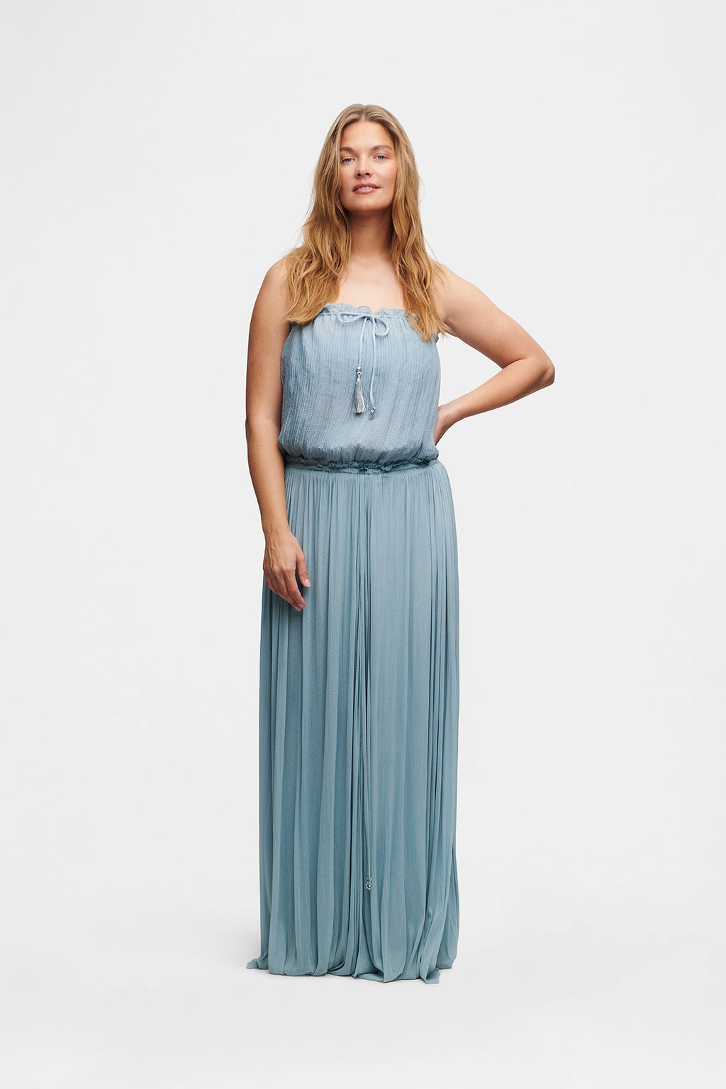 Ice Blue Silk Tulle Skirt