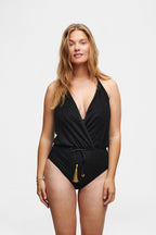 Black Glitter V-Swimsuit