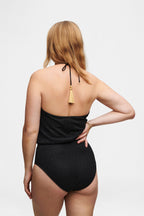 Black Glitter V-Swimsuit