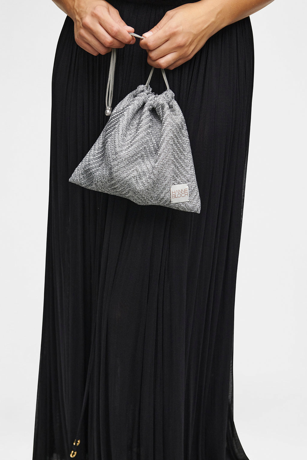 Silver Knit Beach Pouch