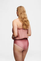Blush Bandeau Silk Swimsuit
