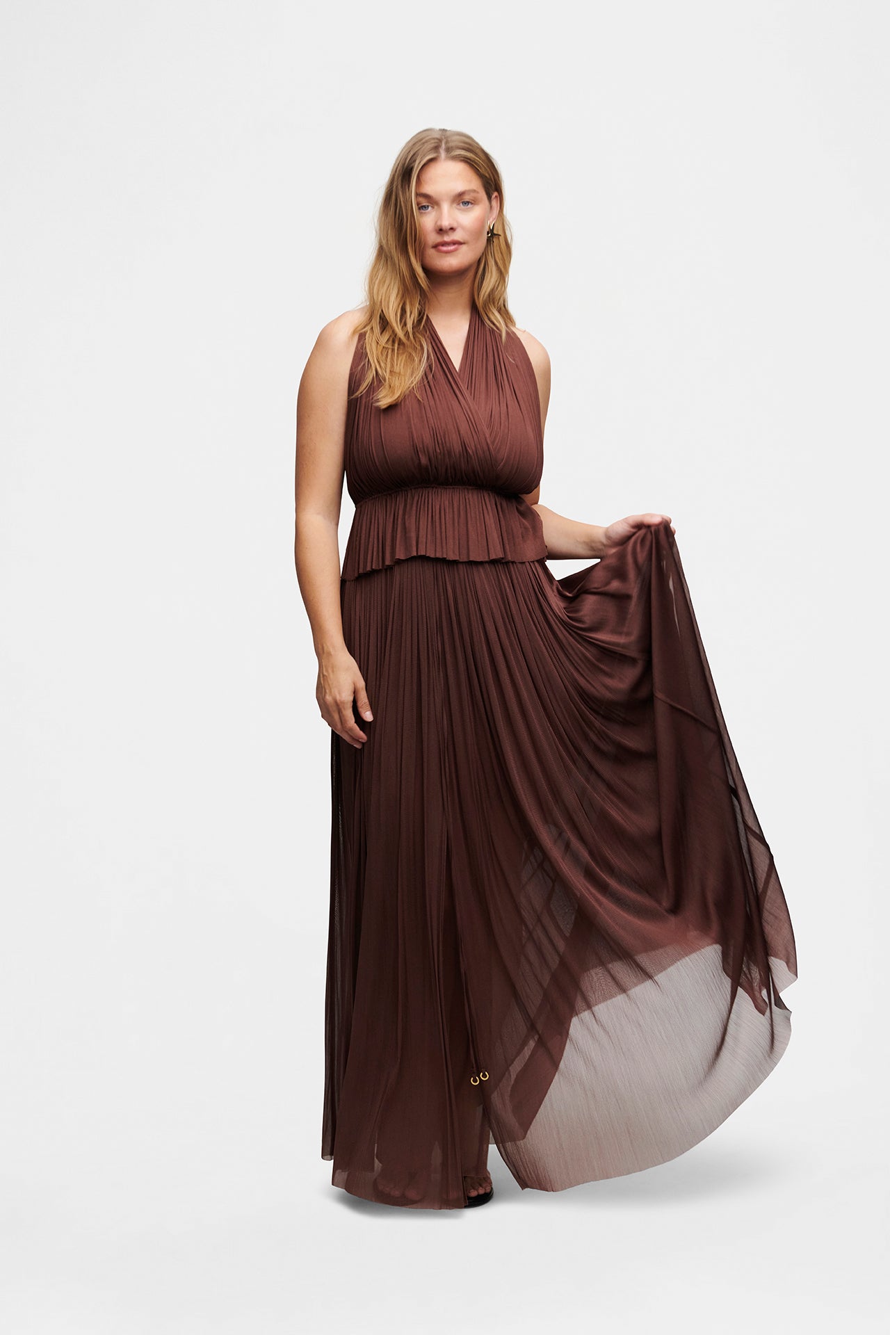 Brown Silk Tulle Skirt