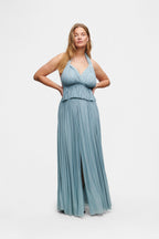 Ice Blue Silk Tulle Top & Skirt