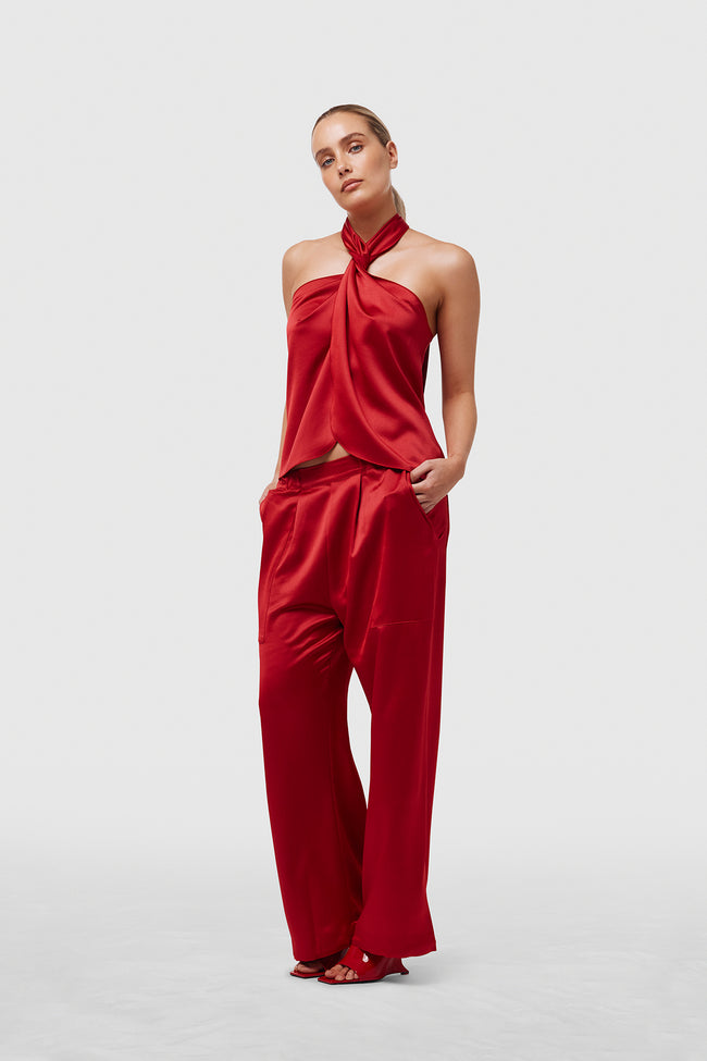 Red Satin Trousers