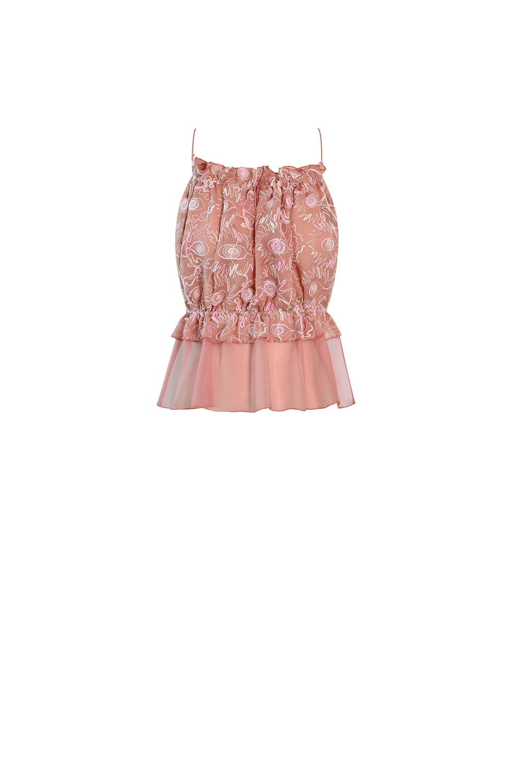 Rose Swirl String Silk Top