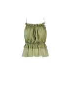 Green String Silk Top