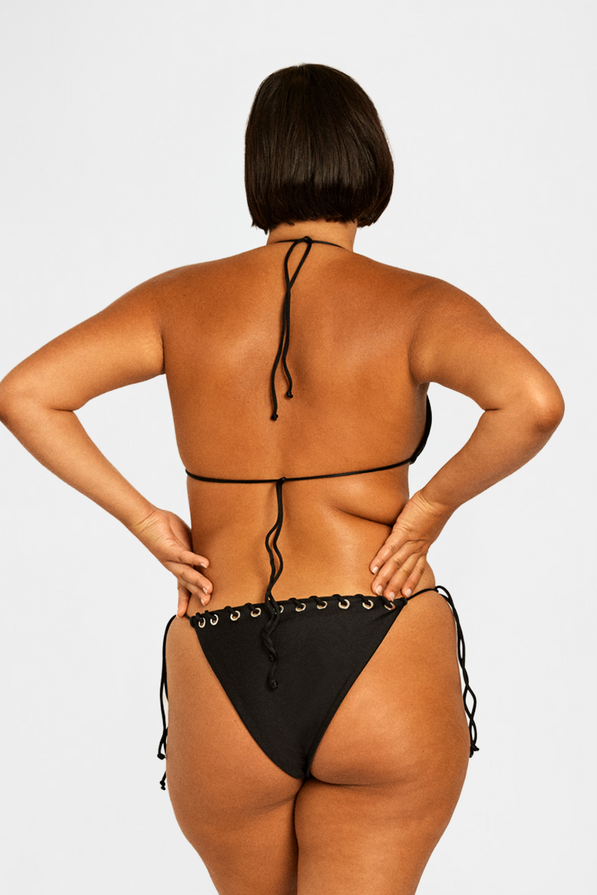 Black Eyelet Triangle Bikini