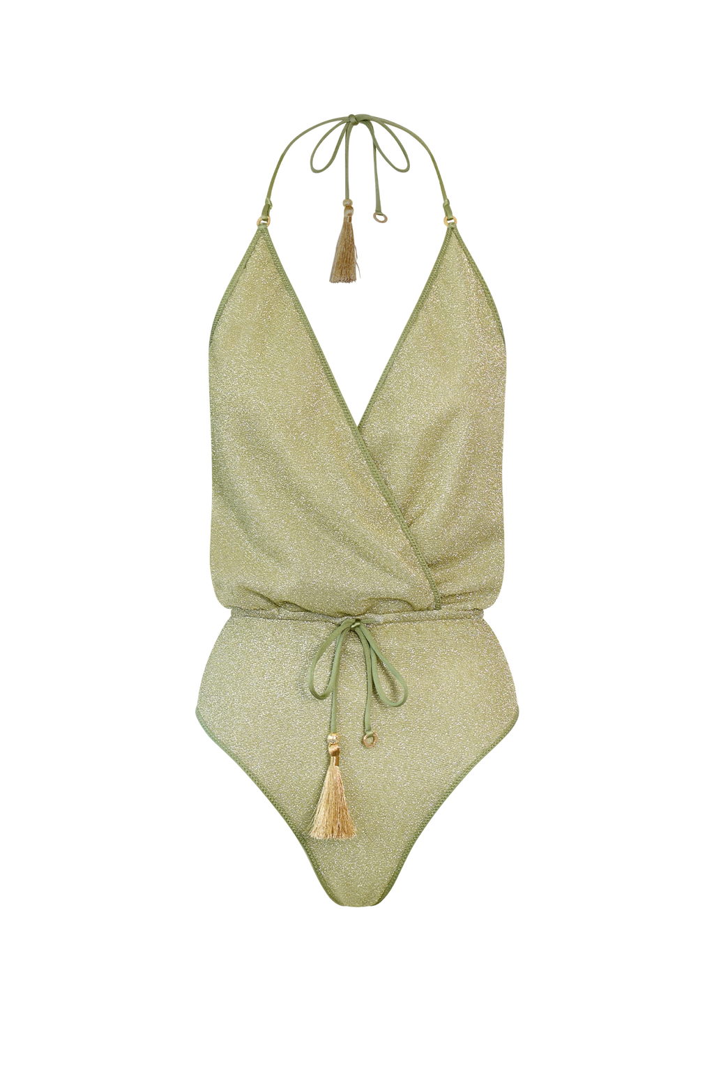 Green Glitter V-Swimsuit