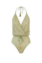 Green Glitter V-Swimsuit