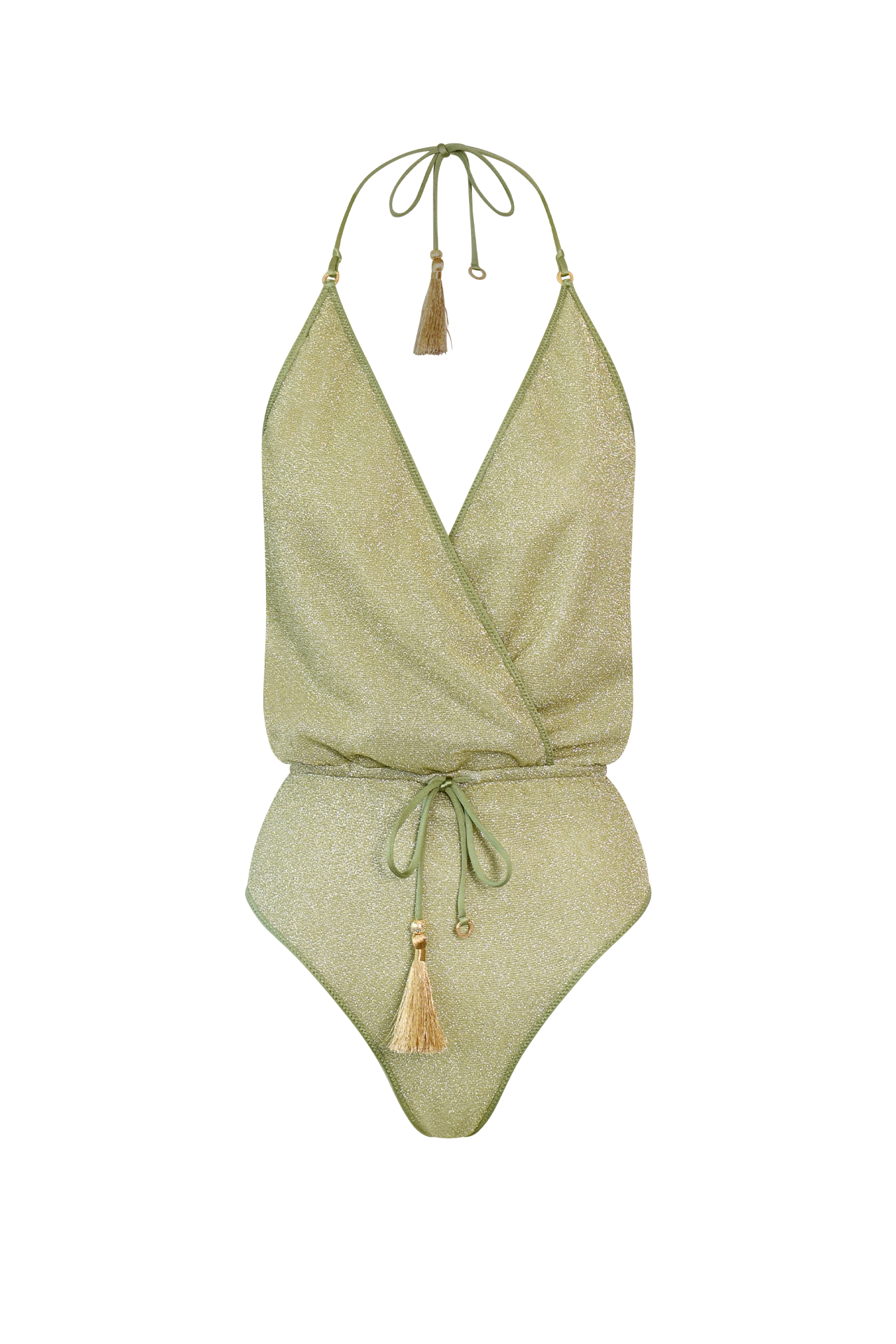 Green Glitter V-Swimsuit