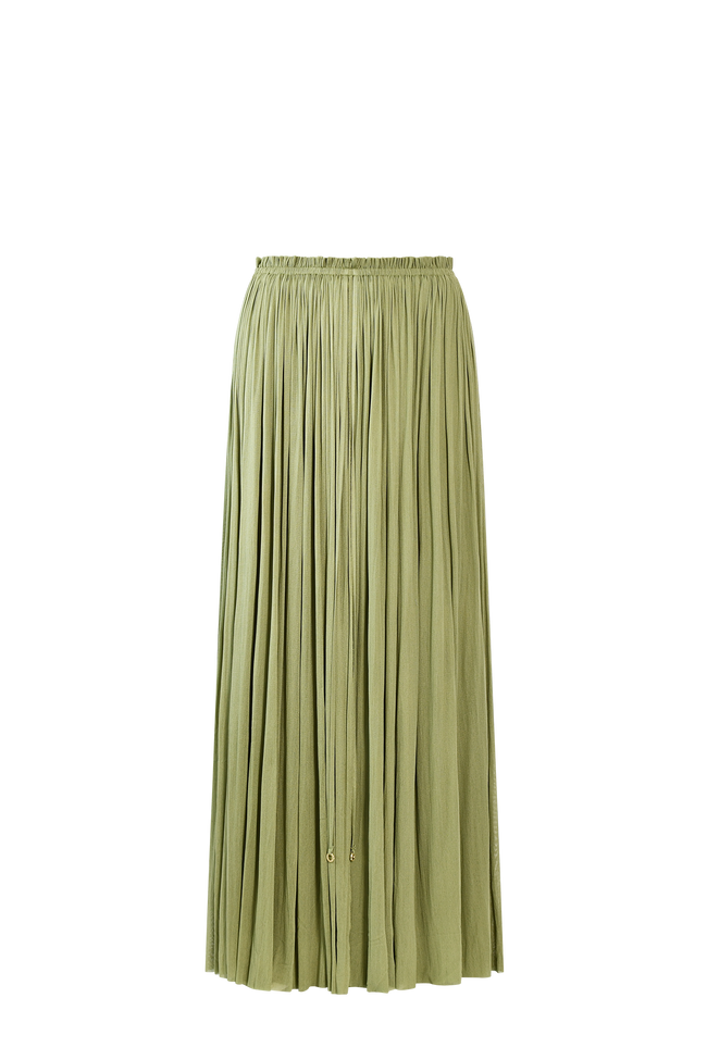 Green Silk Tulle Skirt
