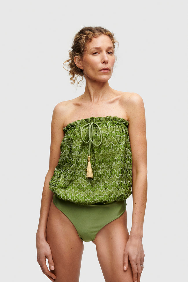 Cactus Knit Bandeau Swimsuit