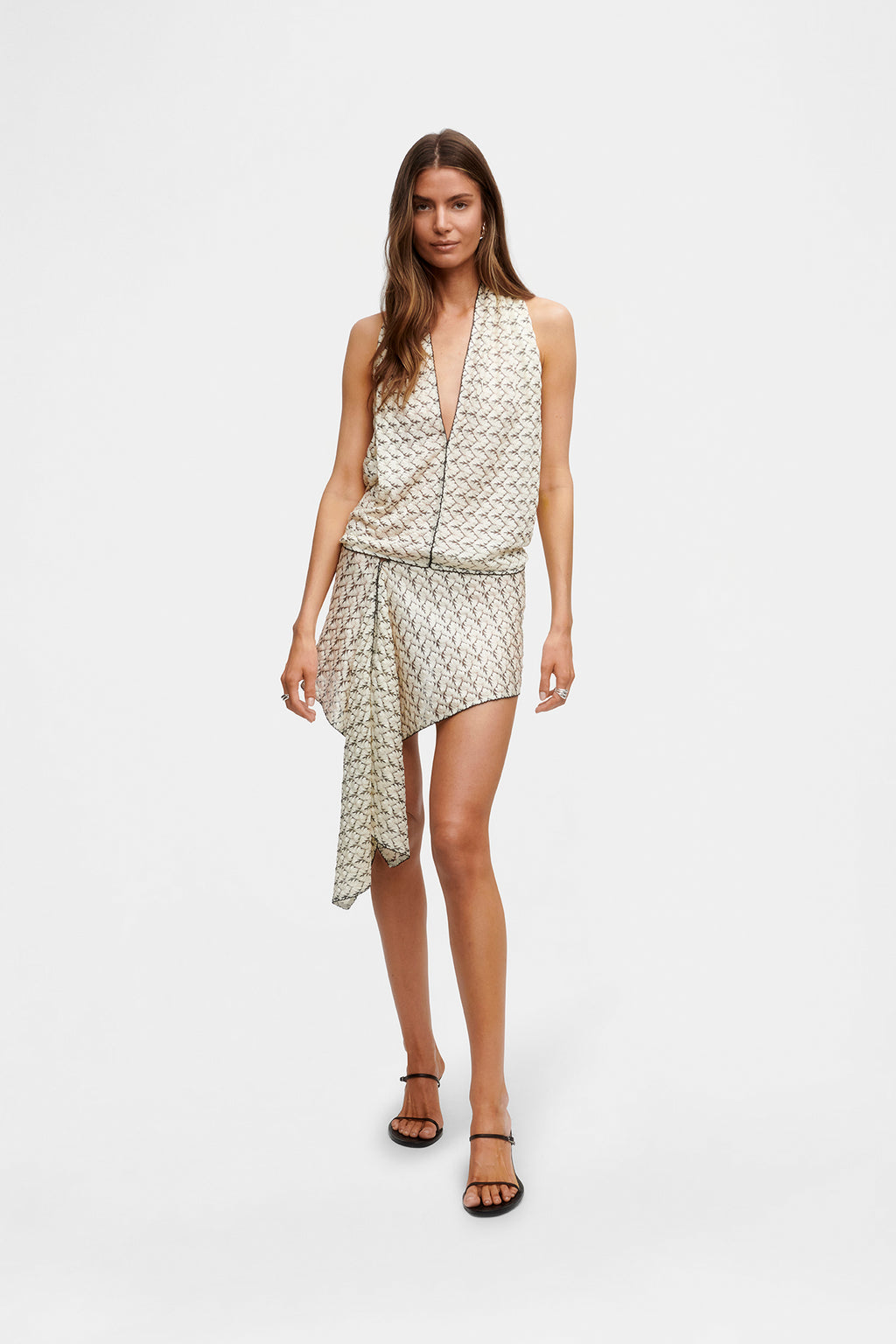 BW Knit Scarf Set   /   Top