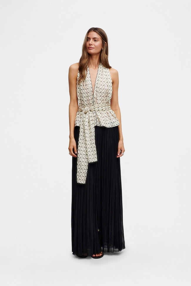 BW Knit Scarf Set / Top
