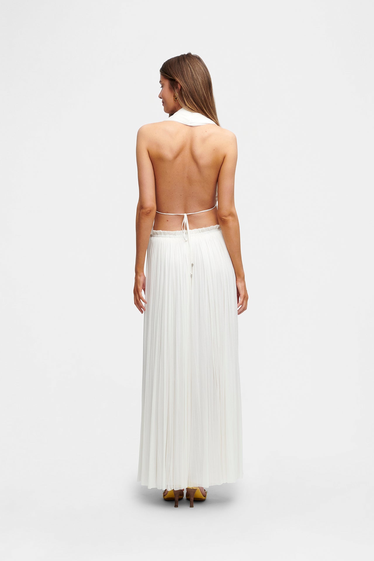 White Silk Tulle Skirt