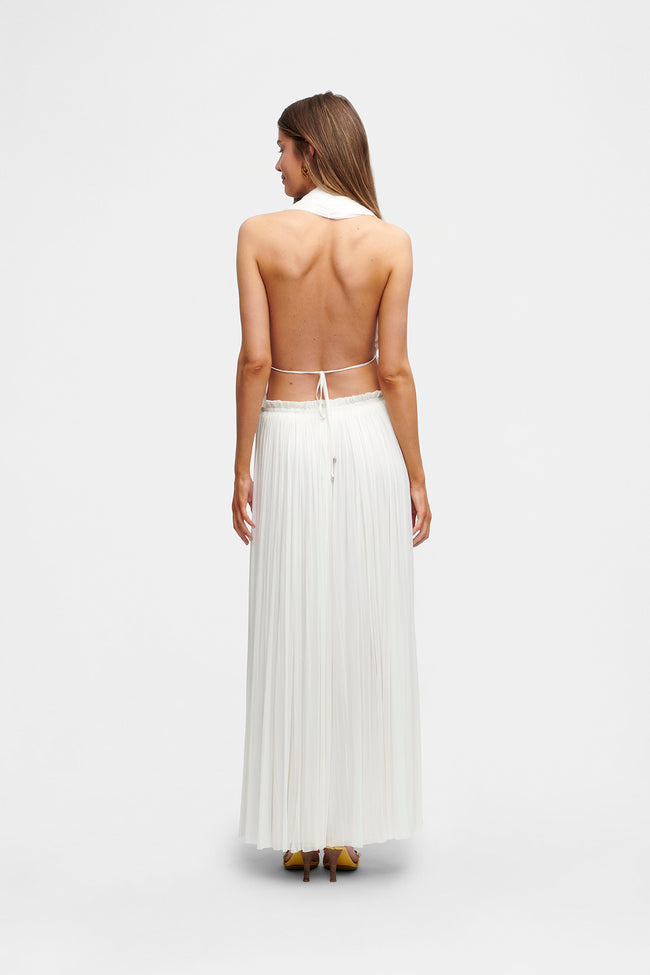 White Silk Tulle Skirt