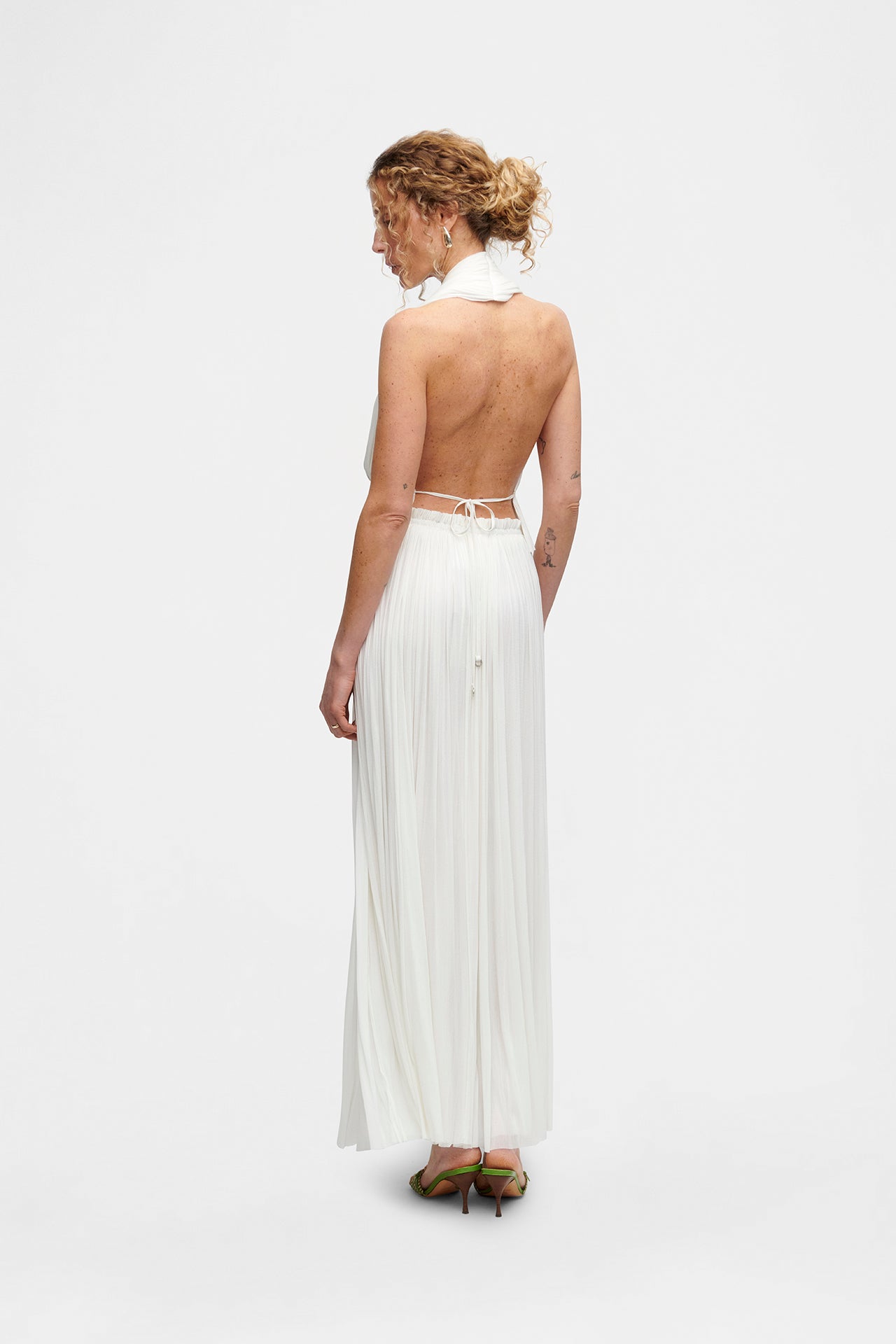 White Silk Tulle Skirt