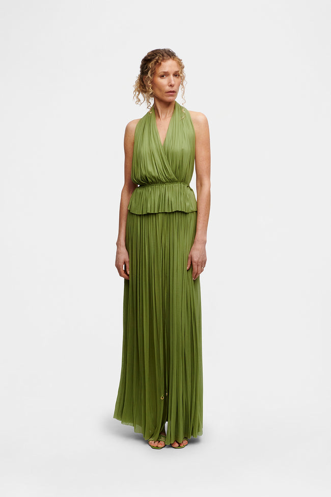 Green Silk Tulle Top