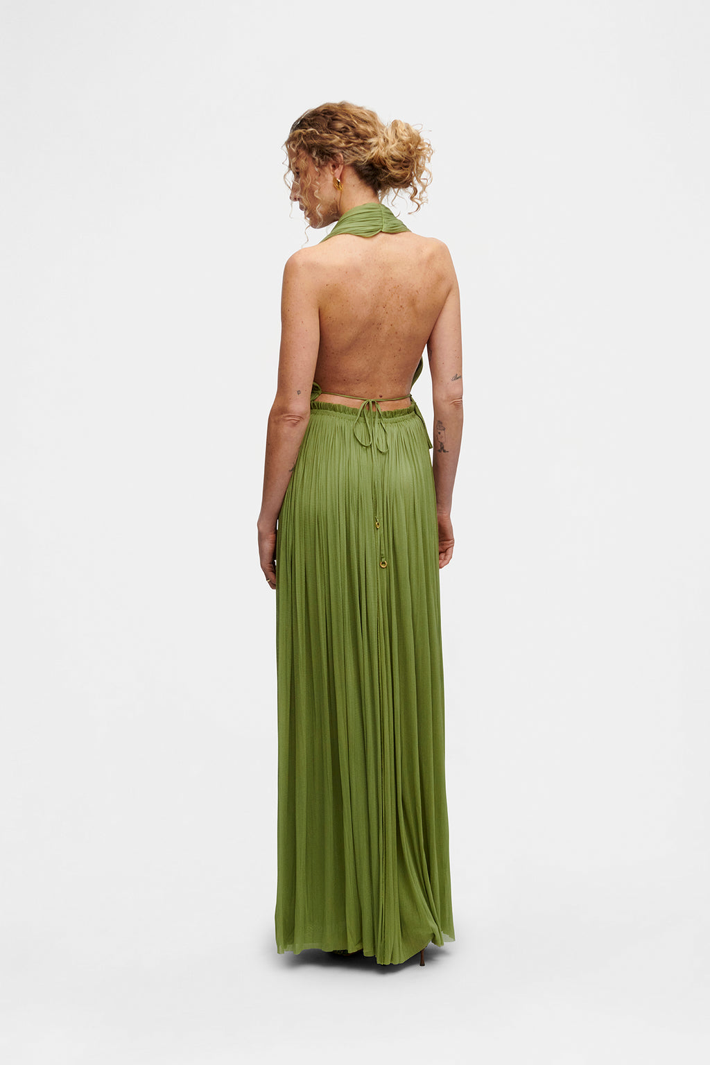 Green Silk Tulle Top