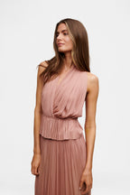Blush Silk Tulle Top