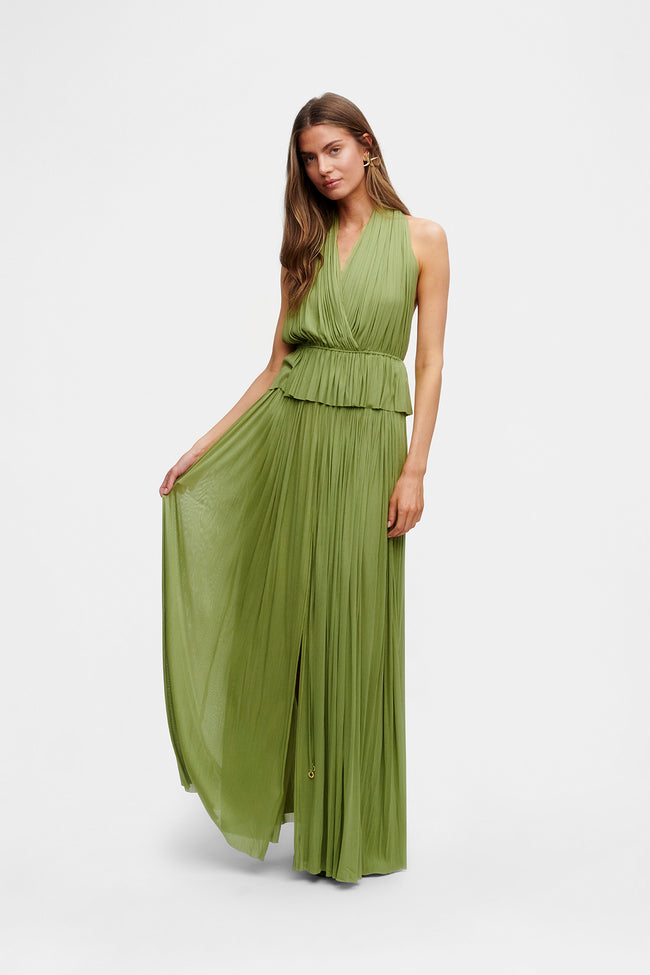 Green Silk Skirt & Top Set