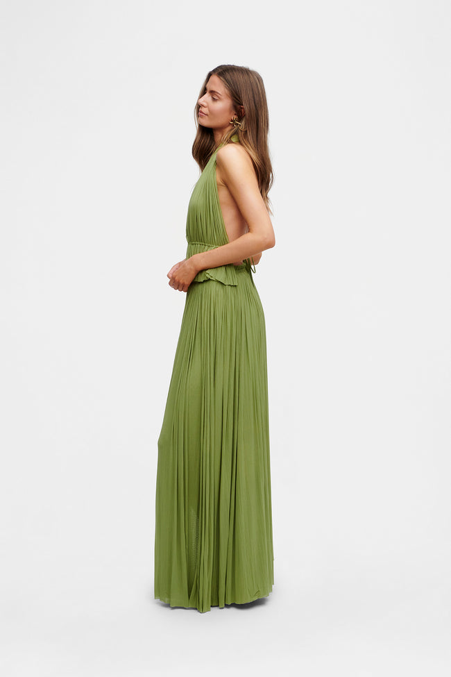 Green Silk Skirt & Top Set