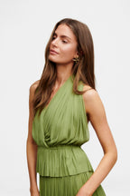 Green Silk Tulle Top