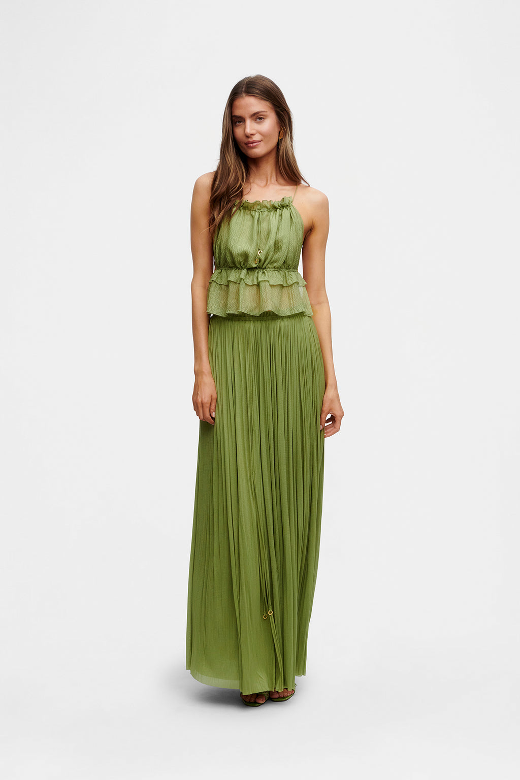 Green Silk Tulle Skirt