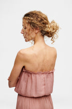 Blush Bandeau Silk Swimsuit