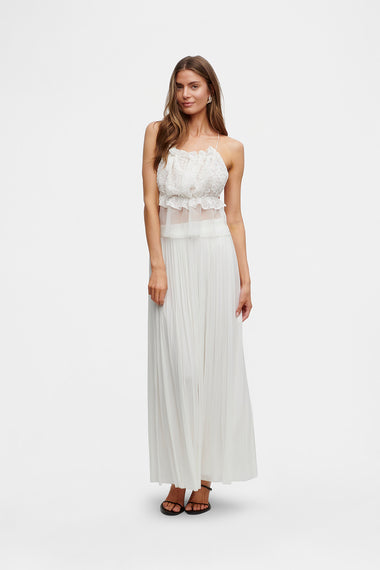 Snowflower Silk String Set, skirt and string top in 100% Grade 6A mulberry silk, HANNE BLOCH