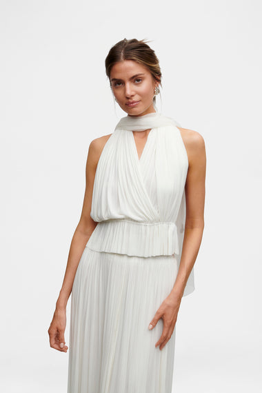 White Silk Tulle Top, 100% Grade 6A mulberry silk tulle, HANNE BLOCH