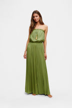 Green Bandeau Silk Swimsuit