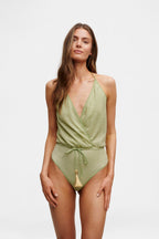 Green Glitter V-Swimsuit