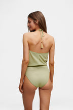 Green Glitter V-Swimsuit