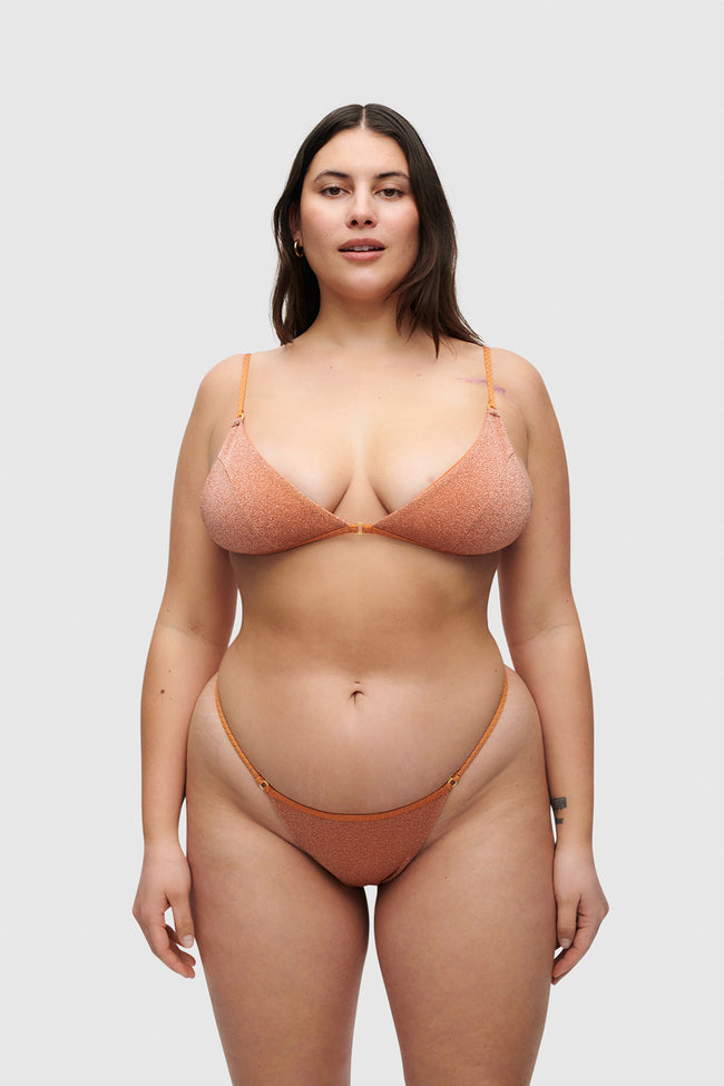 Rust Glitter Brazilian Bikini