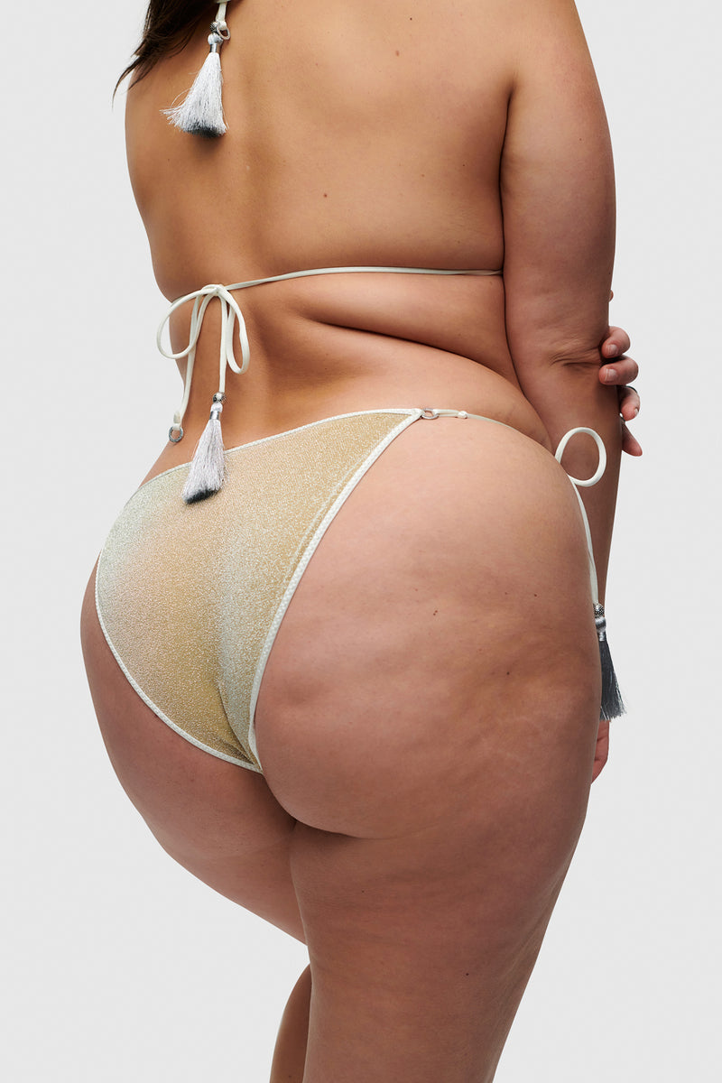 Ivory Glitter Triangle Bikini
