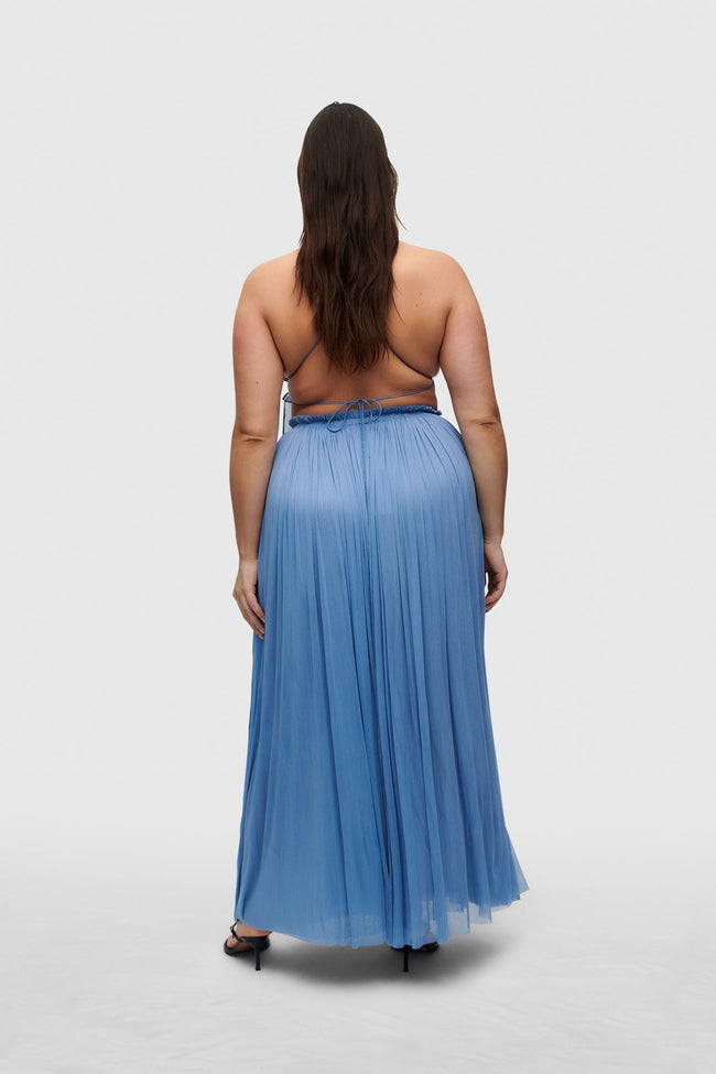 Blue Silk Tulle Skirt & String Top