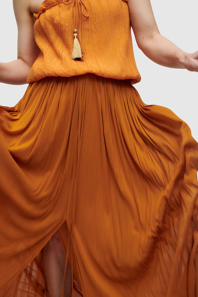 Rust Silk Tulle Skirt / Dress