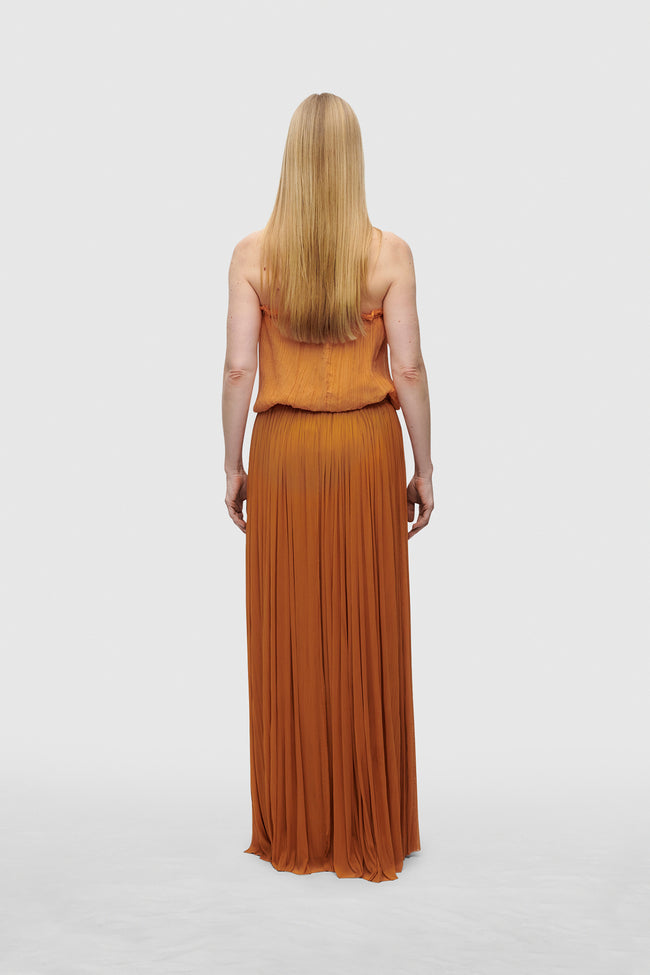 Rust Bandeau Silk Swimsuit