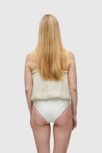 Ivory Bandeau Silk Swimsuit