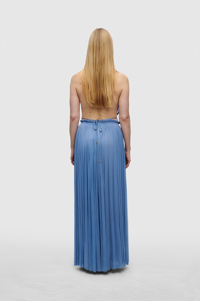 Blue Silk Tulle Skirt