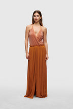 Rust Glitter V-Swimsuit