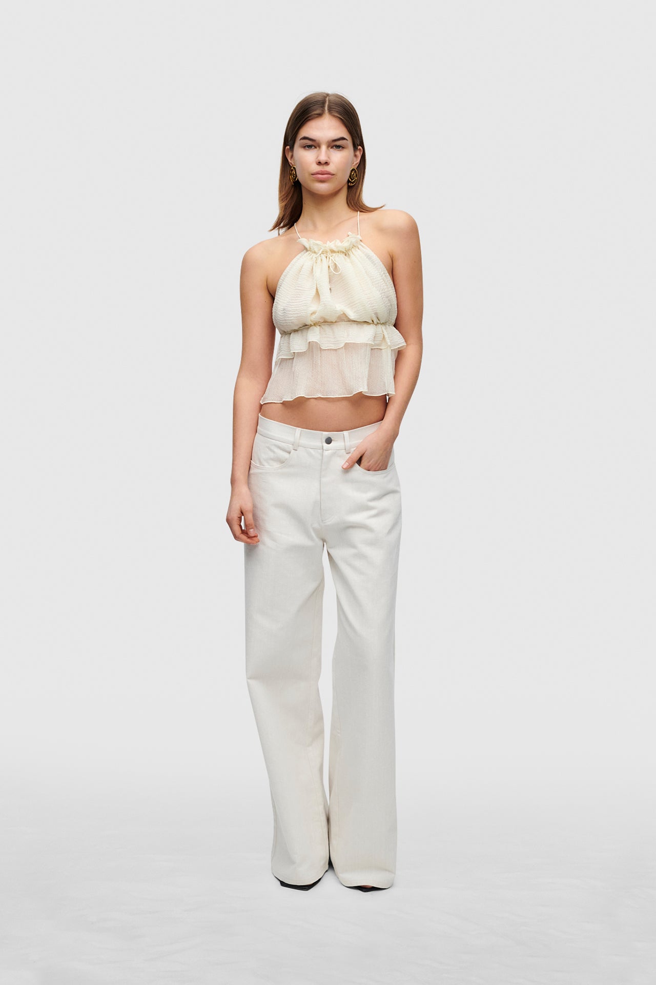 Ivory String Silk Top